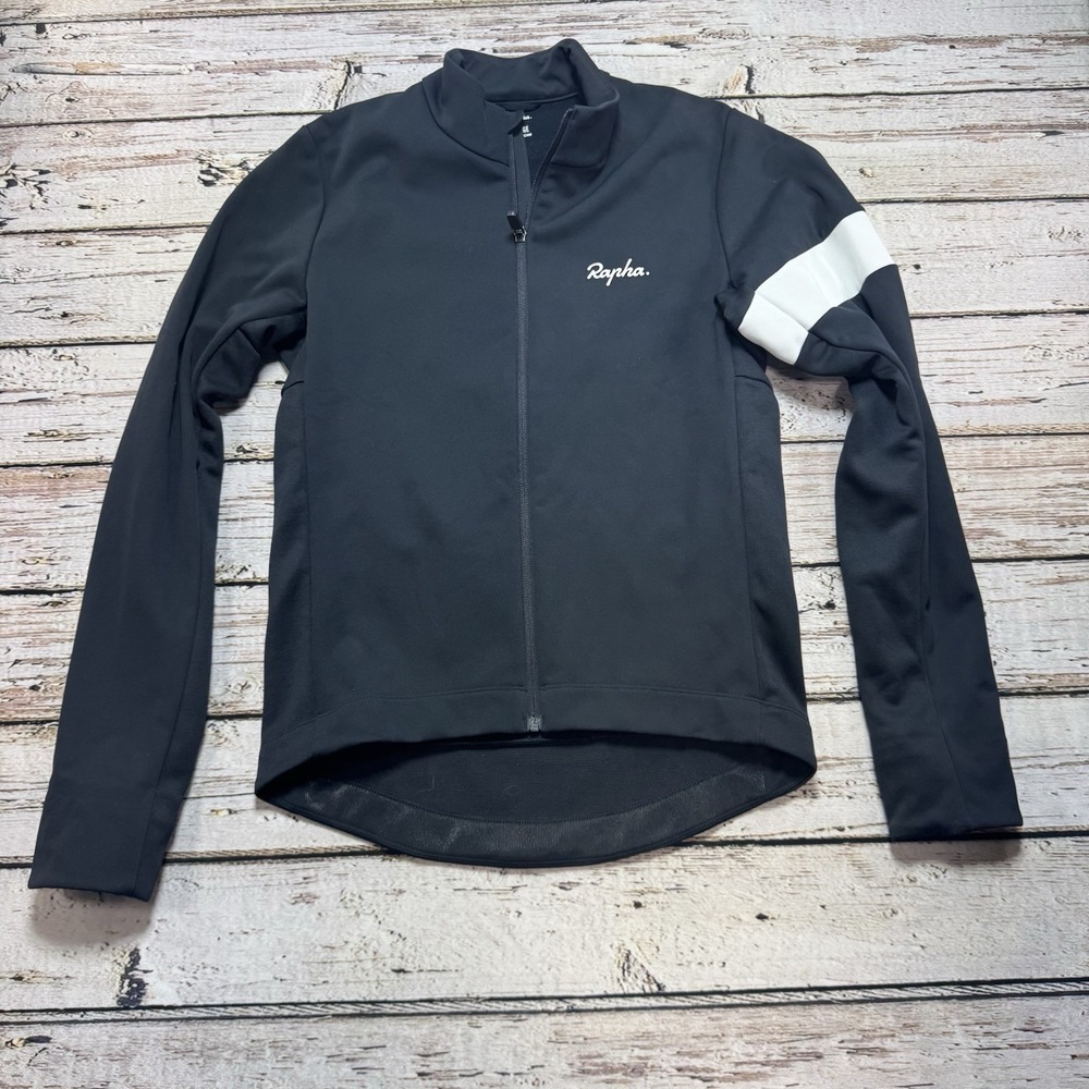 RAPHA CORE Winter Jacket Black WOMEN'S Size Large Cycling Pockets Full Zip